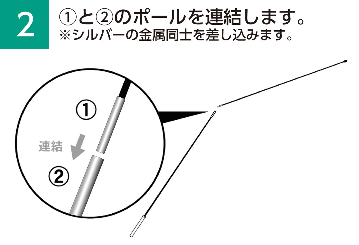 Xバナースタンド 組立手順2