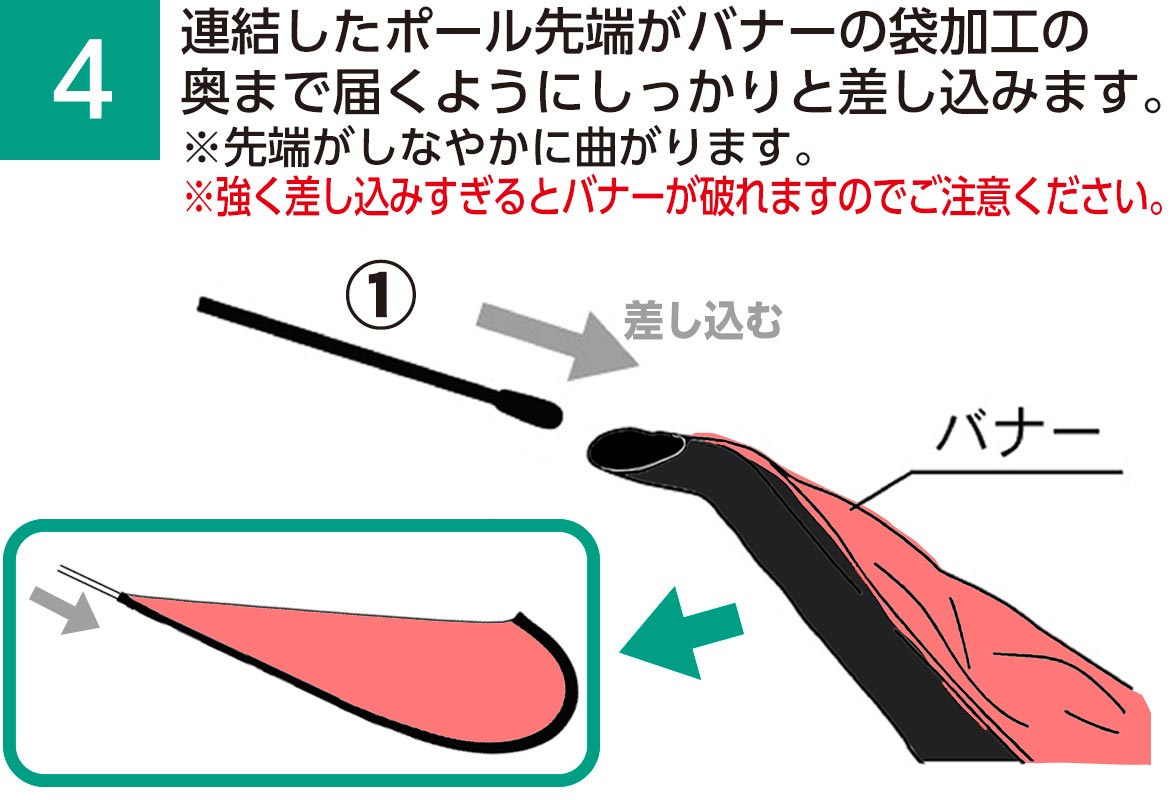 Xバナースタンド 組立手順4