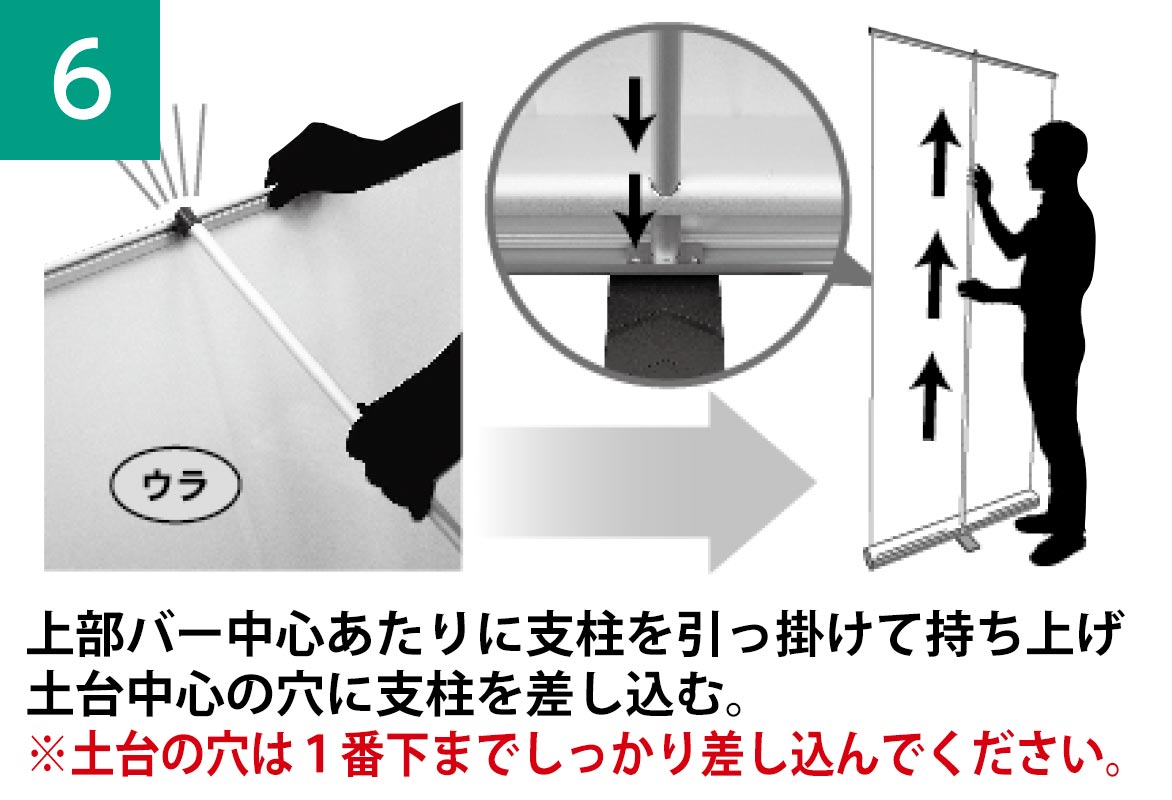 飛沫感染防止ロールアップバナースタンド 組立手順6