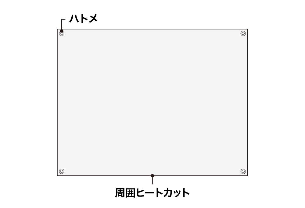 横断幕 周囲ヒートカット+ハトメ加工