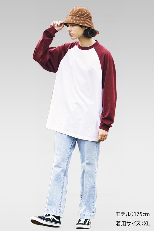 ラグランロングスリーブTシャツ 着用例1