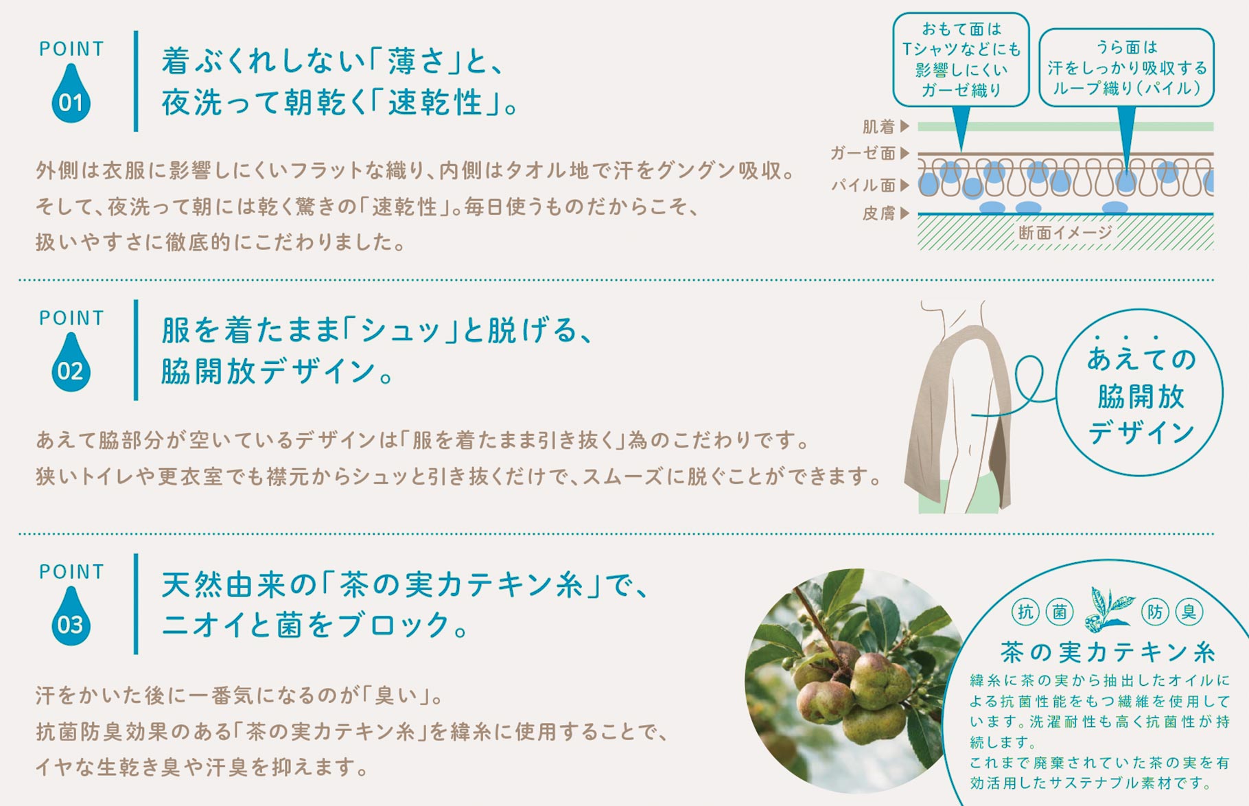 アンダータオルの特徴